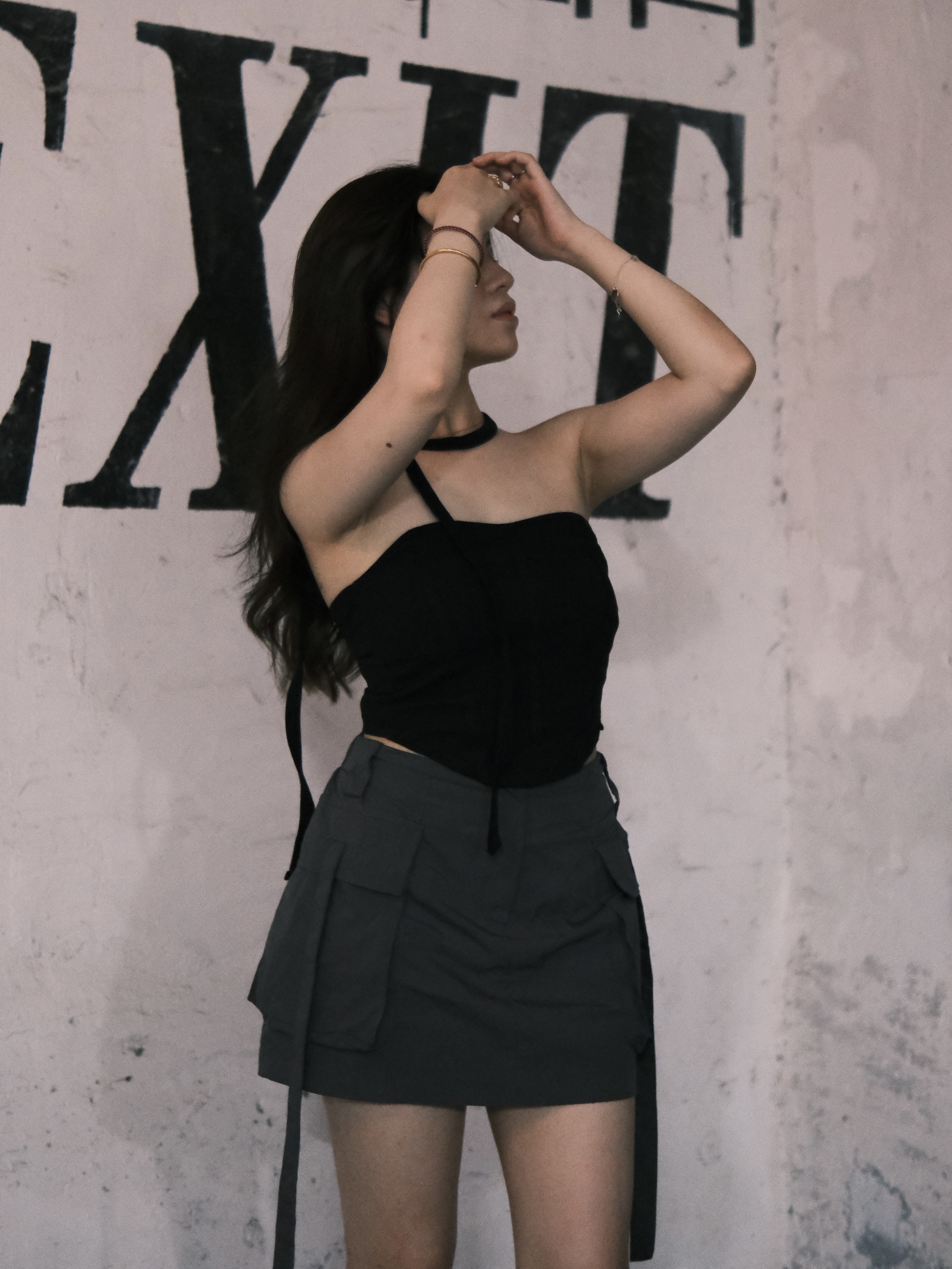 入門版！工裝袋口連長帶短裙 // 兩色入