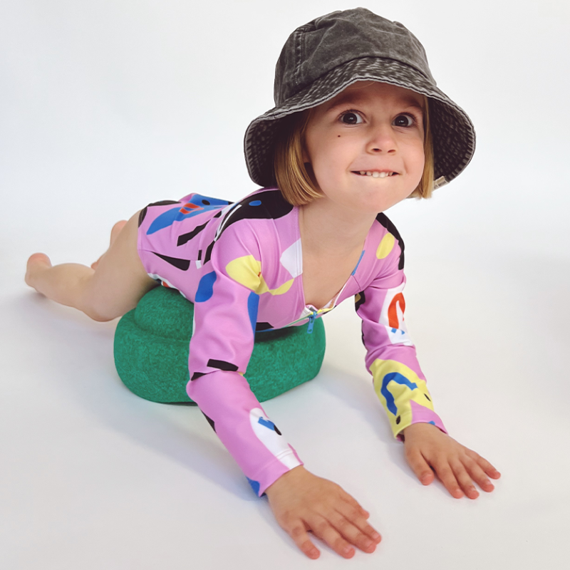 愛心 crazy hearts | 海廢再生 抗UV兒童防曬泳衣 - 長袖連身