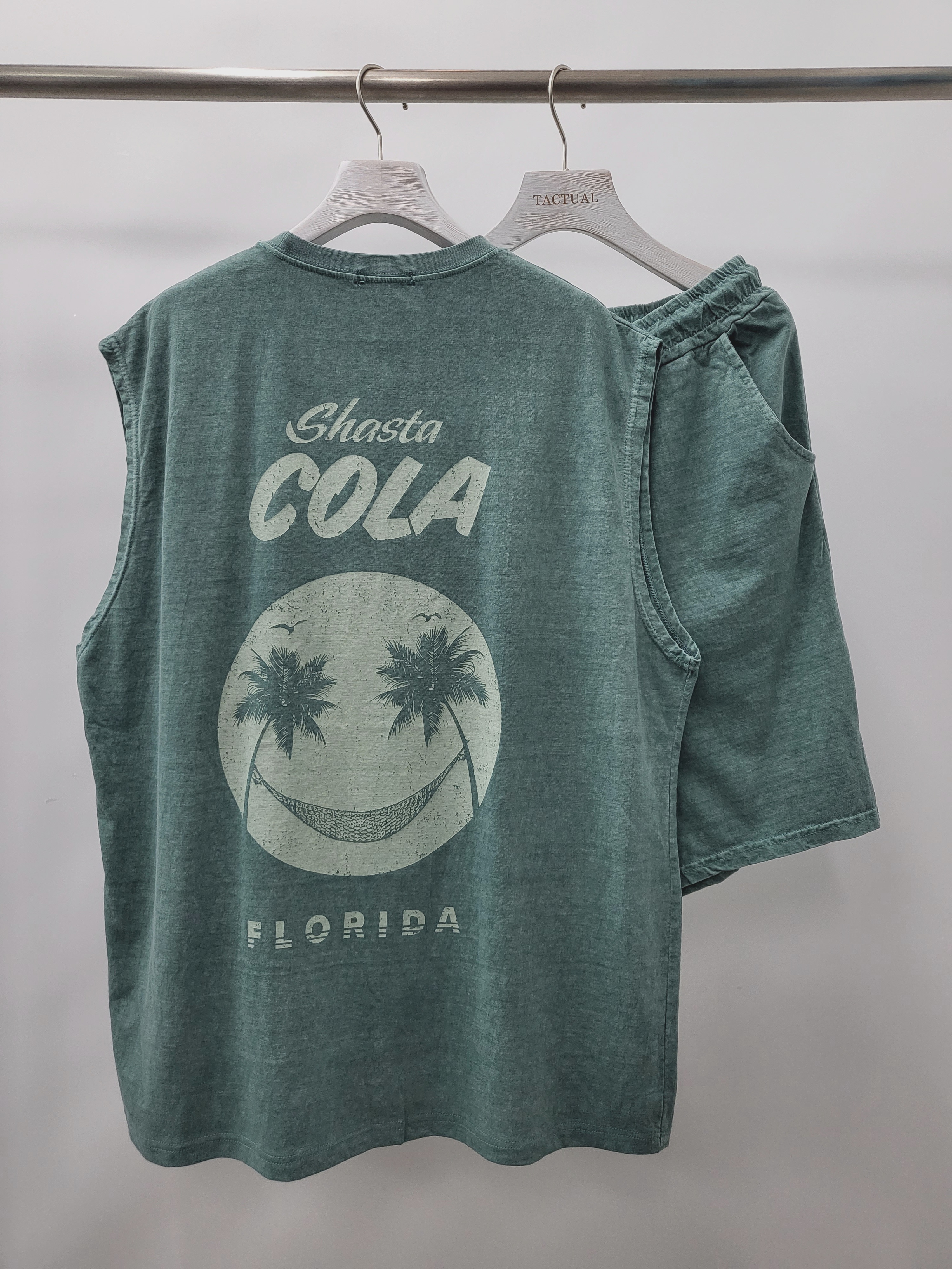 洗水哈哈笑背心連短褲套裝 SET0002