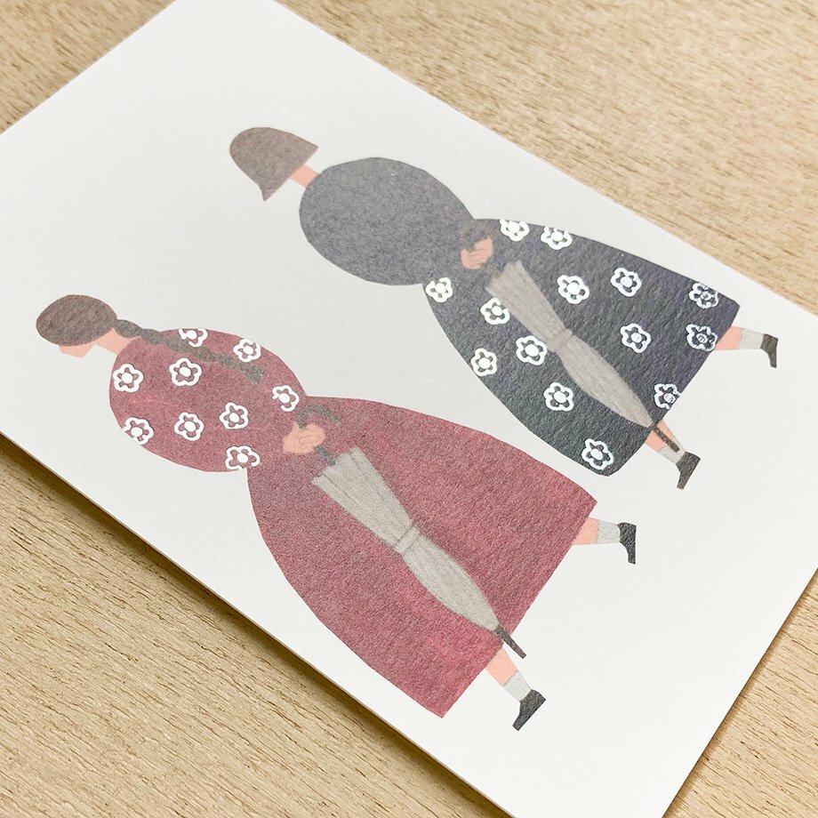 Necktie領帶 要下雨了（銀箔 ）箔押明信片｜日本表現社