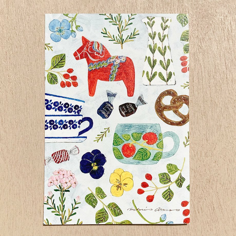 淺野綠 放鬆的時光（銀箔 ）箔押明信片｜日本表現社