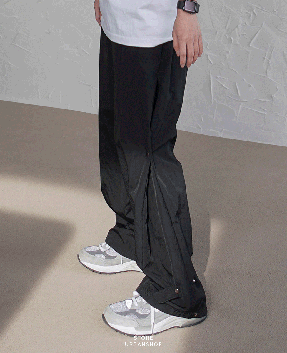 喇叭鈕扣層次休閒褲 / XL / 不提供退換貨