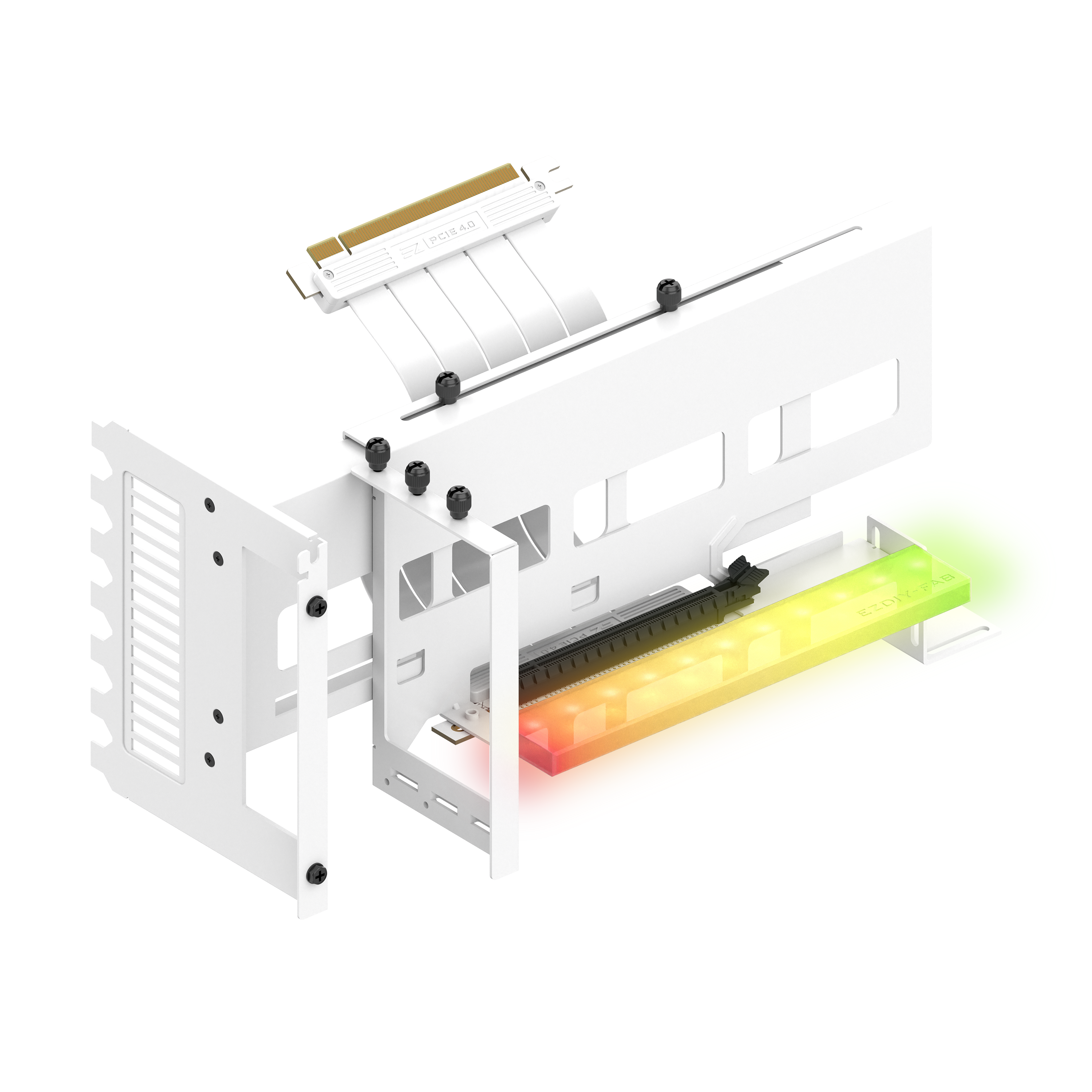Light Gpu Riser White ARGB Vertical GPU Mount-White DI-EAVGMW