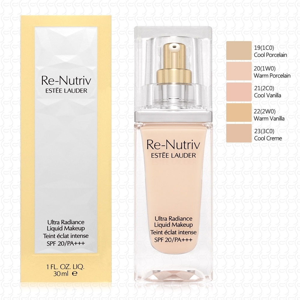 Estee lauder 雅詩蘭黛 白金粉底液 Re-Nutriv 極緻鑽亮粉底液 SPF20/PA+++ 30ml 2c0