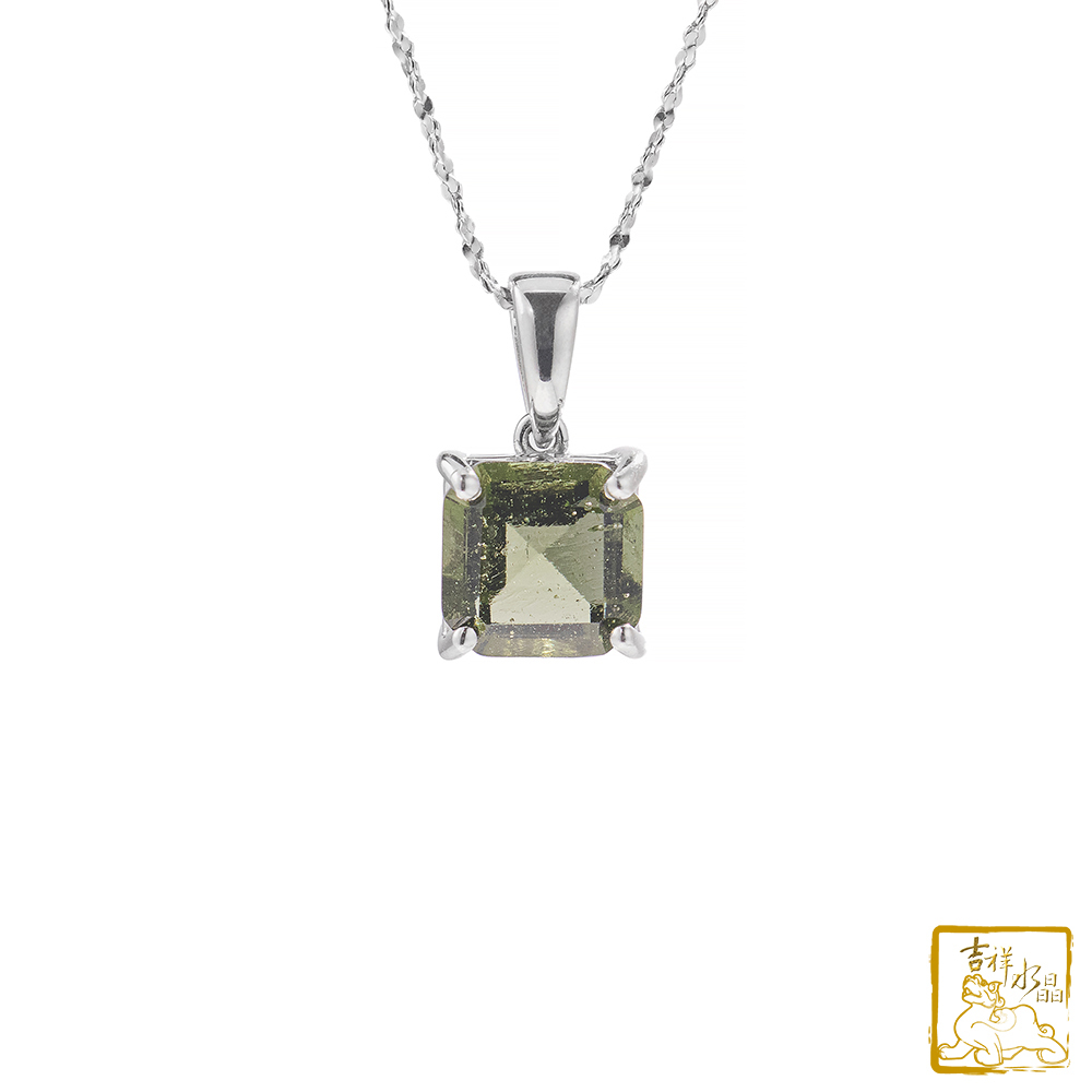 捷克綠玻隕石-捷克隕石方形墜 1.2g 招好運