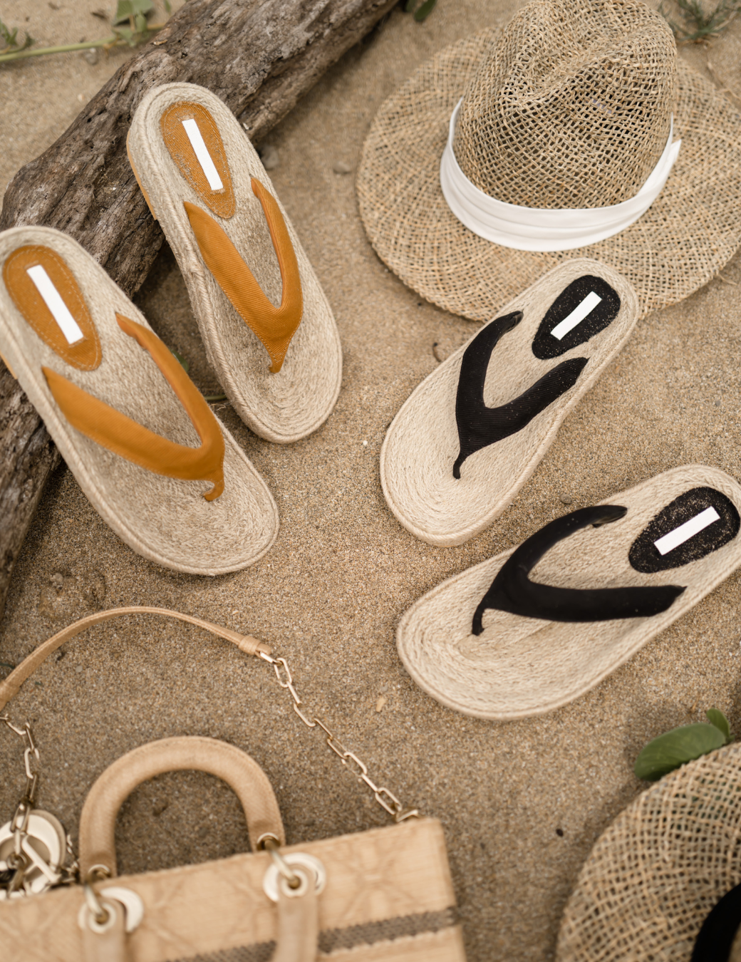 亞麻草編夾腳拖鞋（2色）