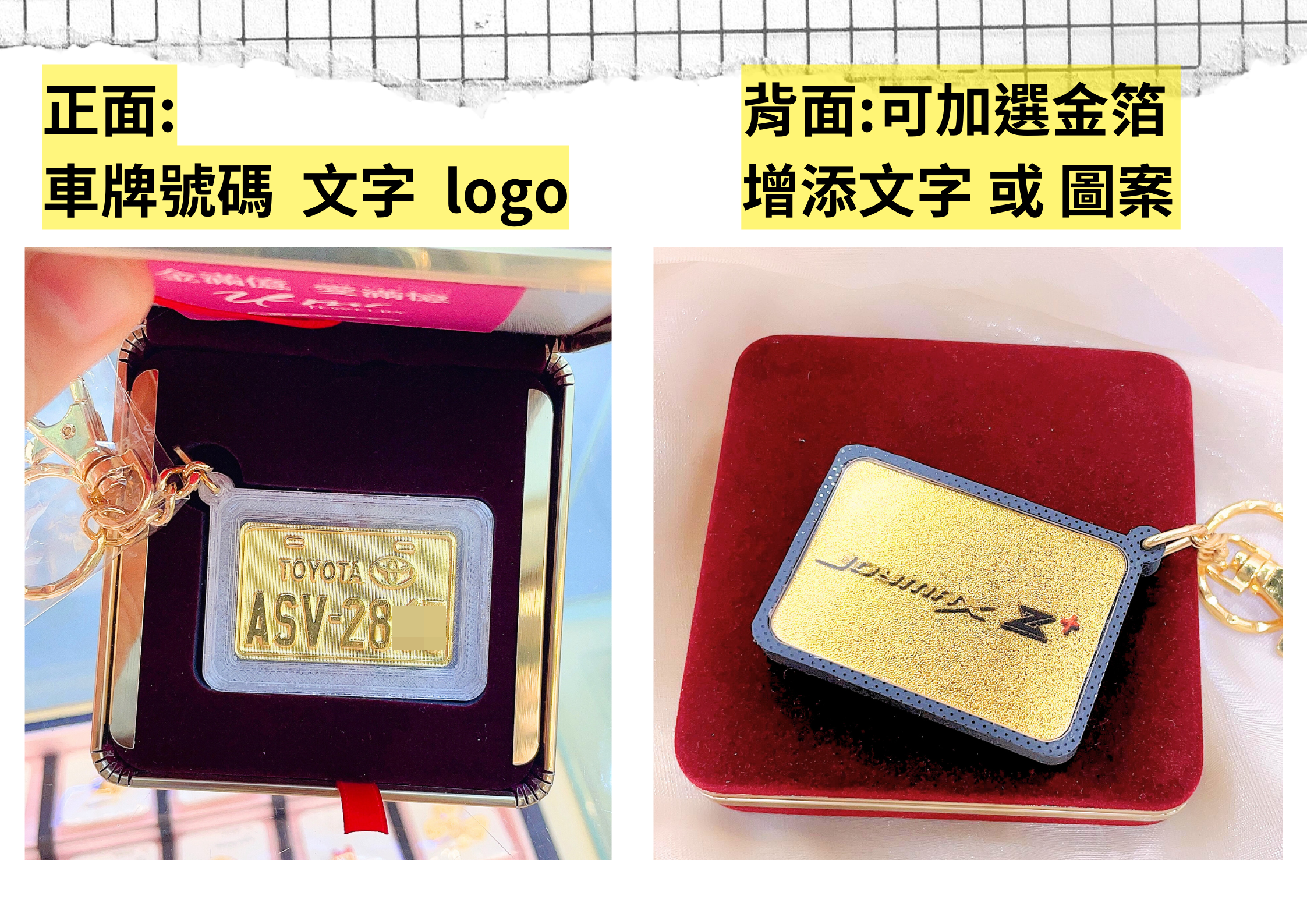 客製化飾品-車牌造型|黃金鑰匙圈(5)