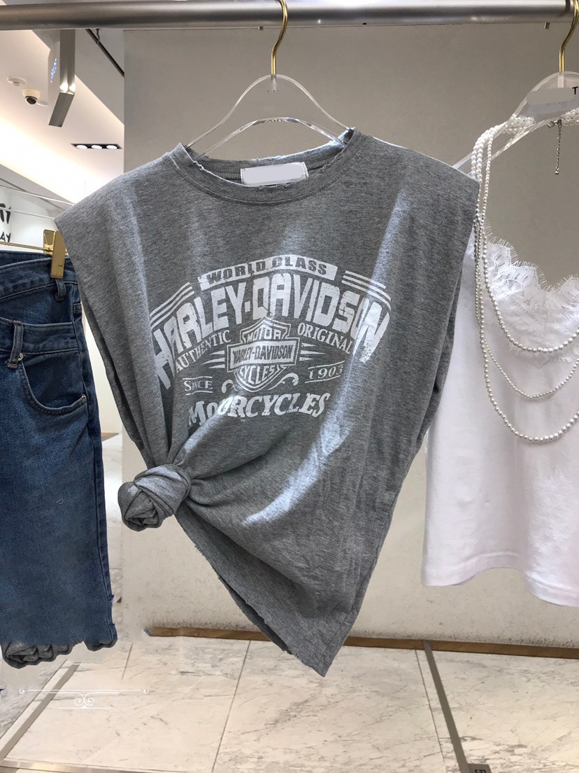 東大門 小墊肩無袖上衣(灰/咖)