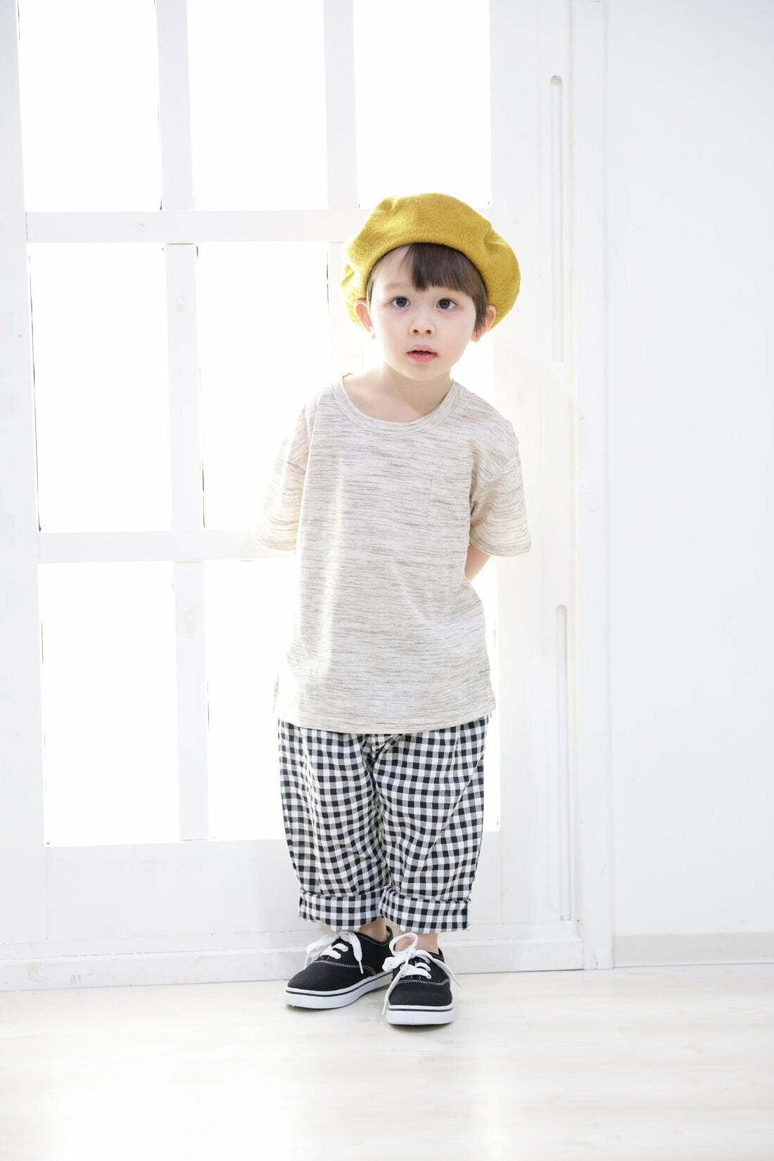 日本Petitmig 深淺橫紋上衣 - Beige