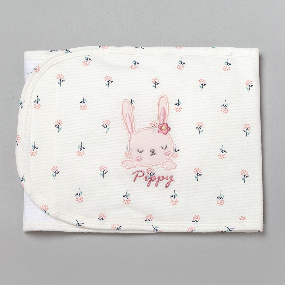 PIPPY冬日暖暖碎花小白兔肚圍 米白