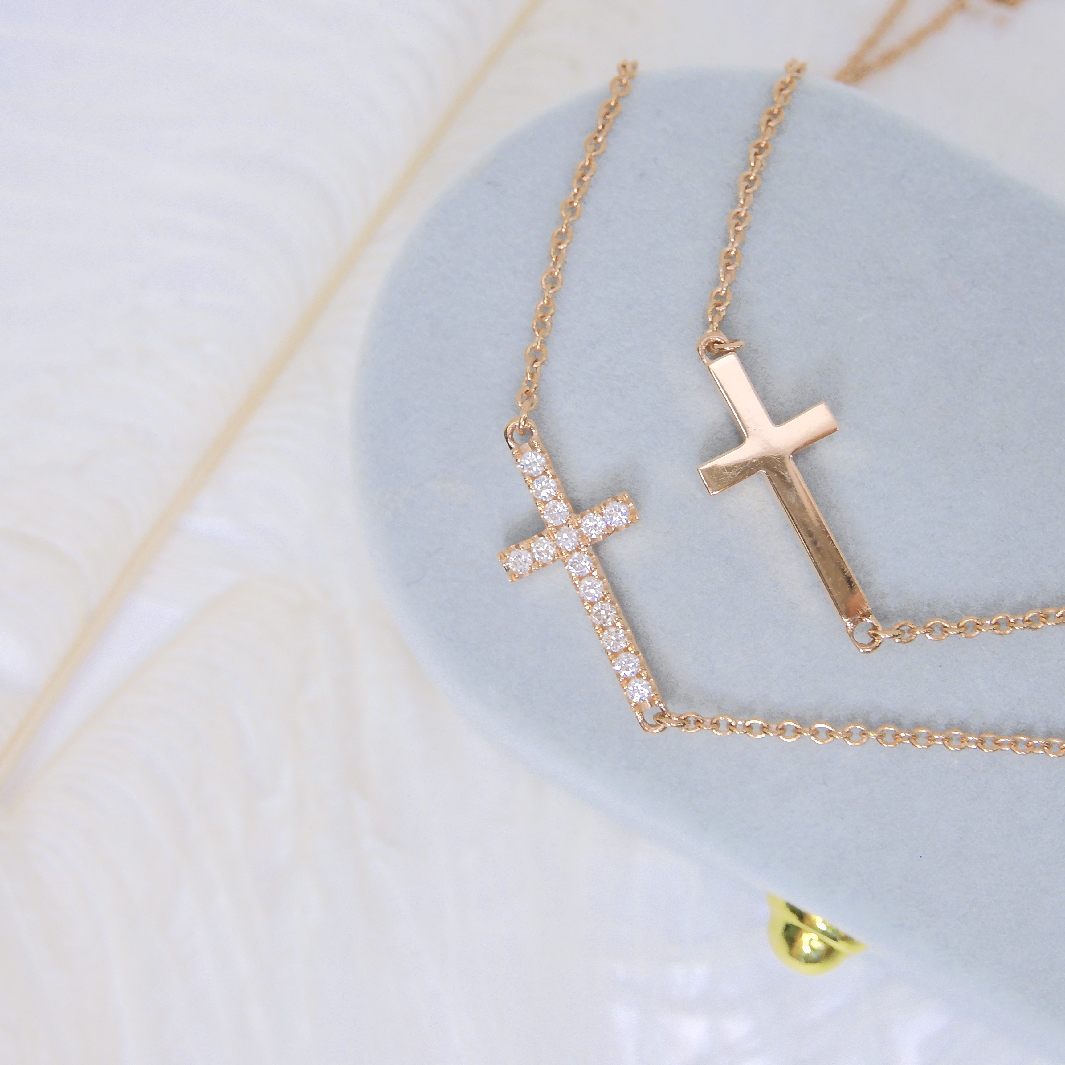 18K金 雙十字架項鏈