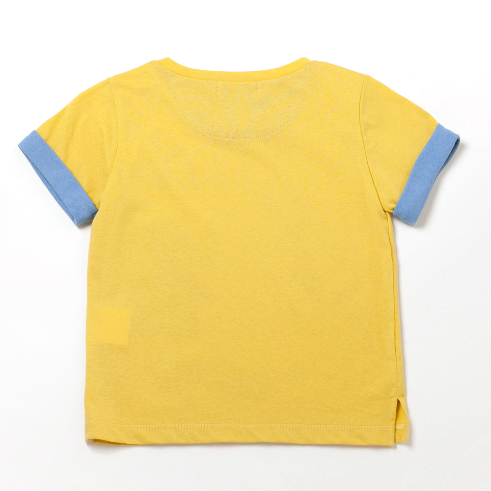 PIPPY 夏日小鳥印花純棉圓領短袖T恤上衣 黃