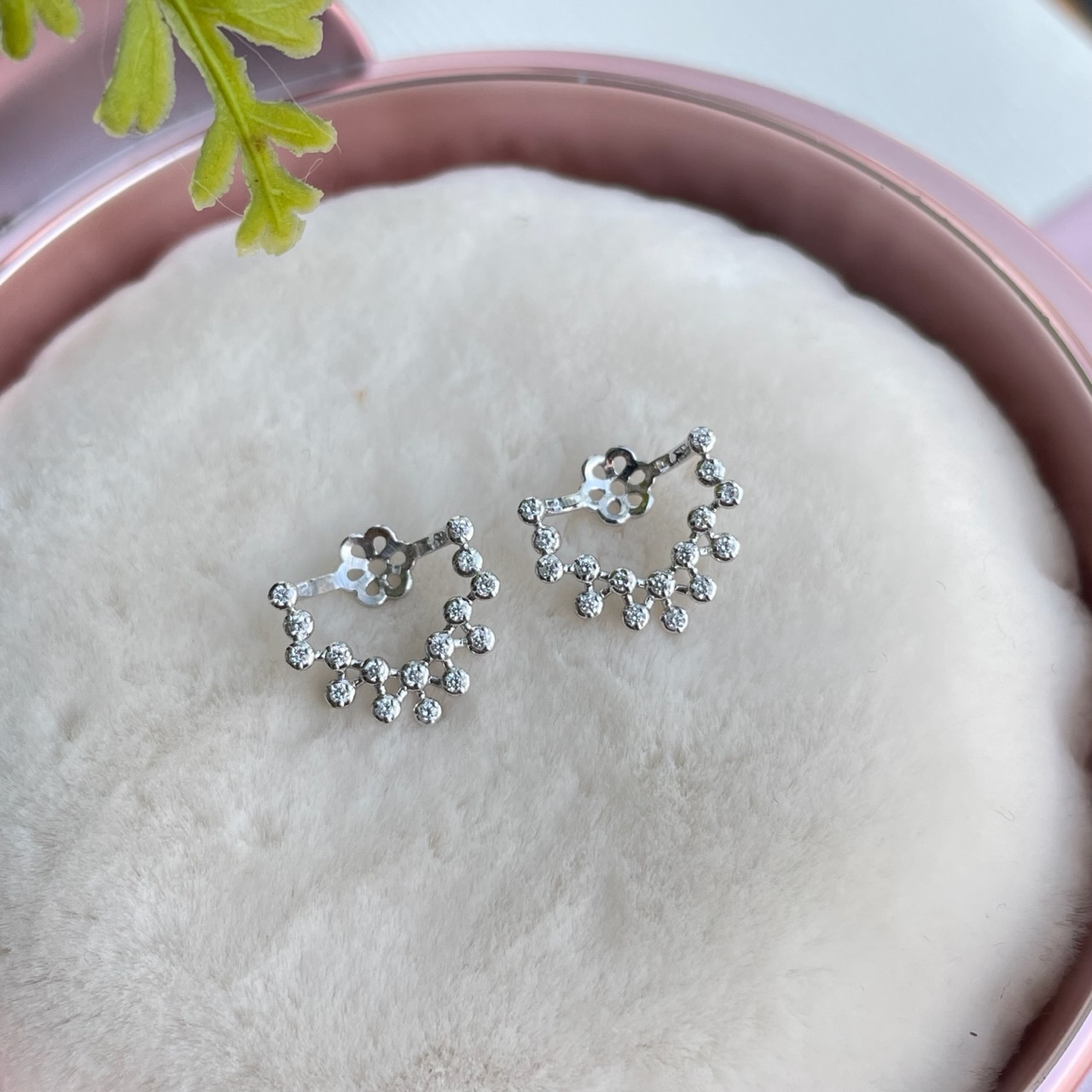 18K金滿天星鑽石耳套 (適合8-9mm珍珠)