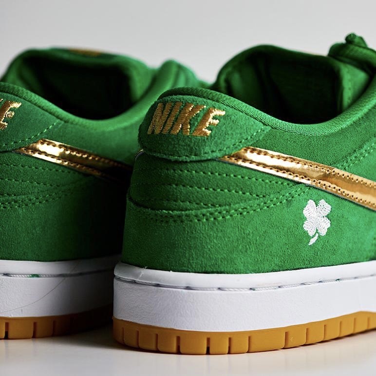 Nike SB Dunk Low "Shamrock" 翻毛絨面 綠 金勾 幸運草 BQ6817-303