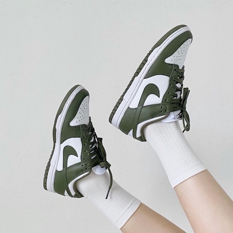 Nike Dunk Low Medium Olive 橄欖綠 白綠 女鞋 DD1503-120