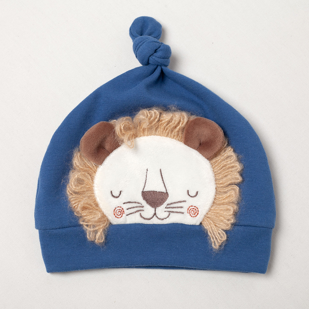 PIPPY 可愛獅子造型套頭帽 藍 (頭圍50公分)