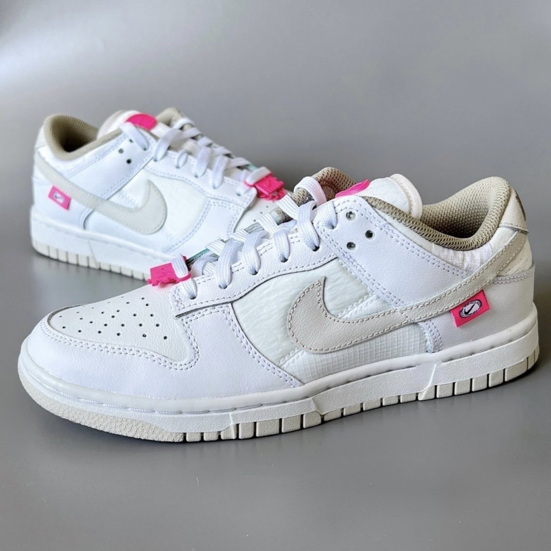 Nike Dunk Low "Bling" 街舞系列 純白 湖藍 芭比粉 項鍊 女鞋 DX6060-121
