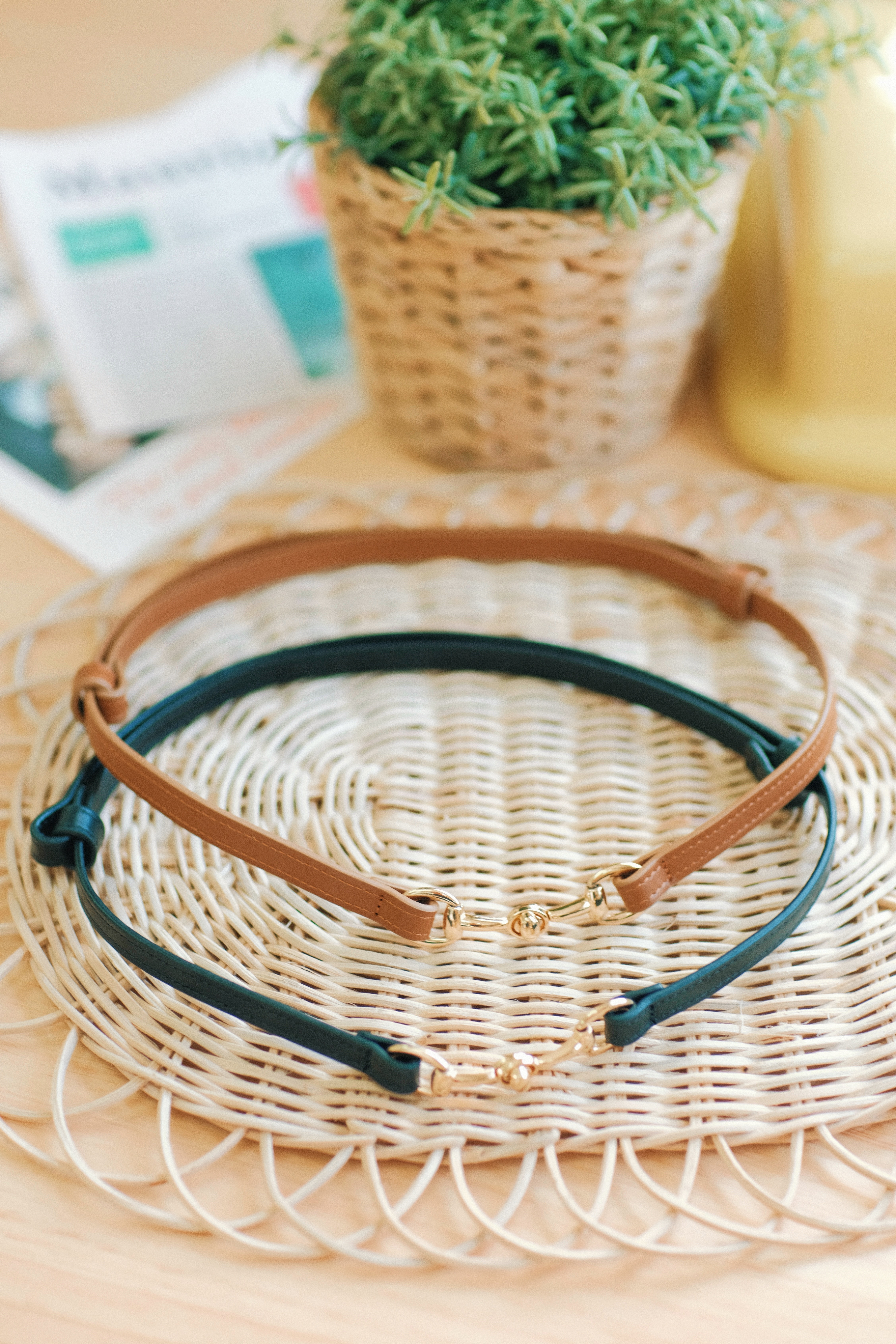 兩色／幼款對扣小牛皮腰帶／Buckle Calfskin Belt