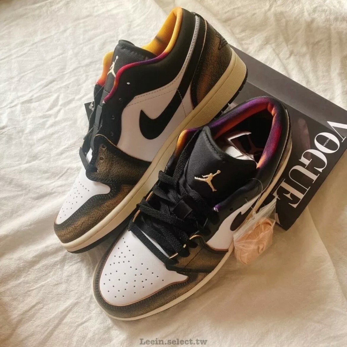 Nike Air Jordan 1 Low SE 黑白黃 古銅黃 炫彩 做舊復古 男鞋 DQ8422-001