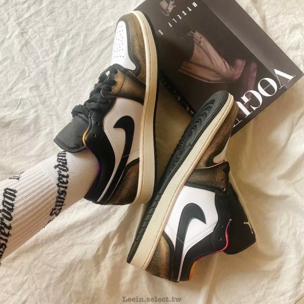 Nike Air Jordan 1 Low SE 黑白黃 古銅黃 炫彩 做舊復古 男鞋 DQ8422-001