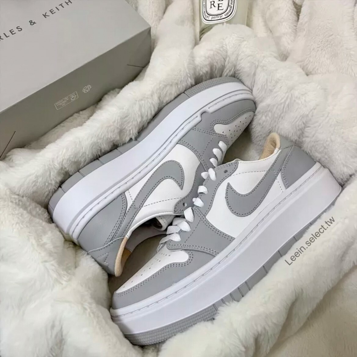 Nike Air Jordan 1 Elevate Low 灰白厚底 小Dior 增高 AJ1