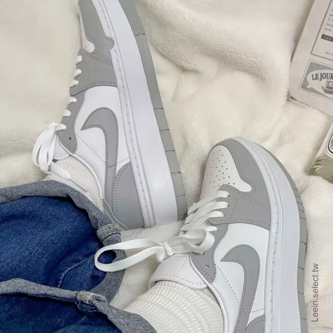 Nike Air Jordan 1 Elevate Low 灰白厚底 小Dior 增高 AJ1