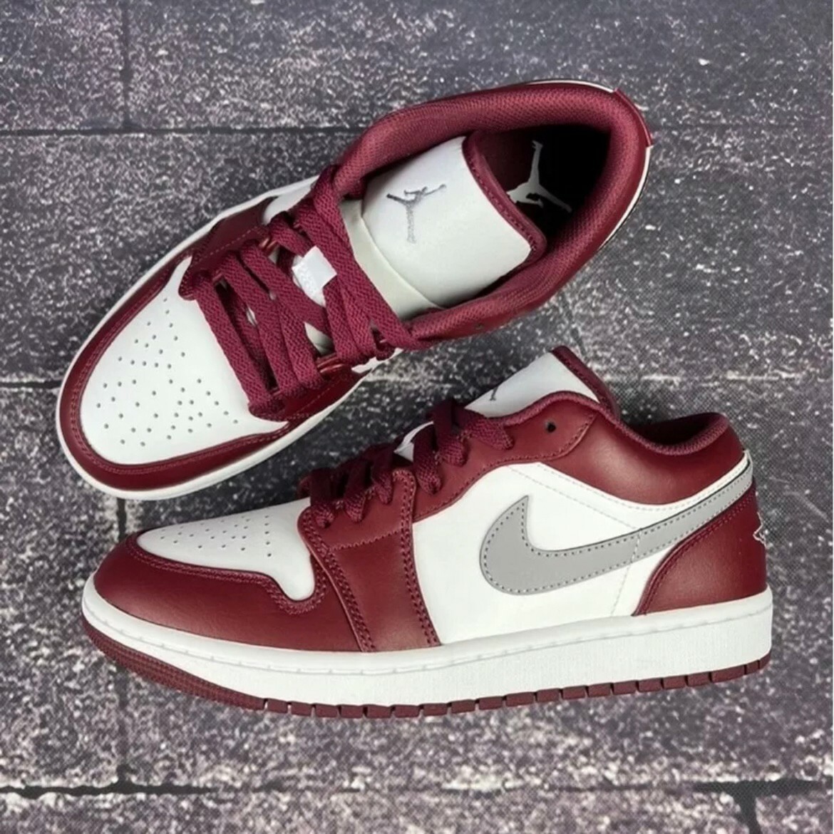 Nike Air Jordan 1 Low "BORDEAUX" 酒紅 紅白 銀勾 男鞋 553558-615