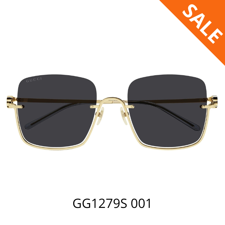 Gucci GG1279S 001太陽眼鏡 - 古馳倪妮同款方型半框金絲墨鏡