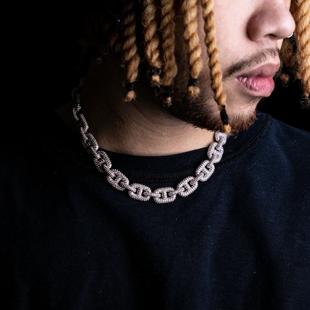 925純銀15mm滿鑲泡泡水項鍊