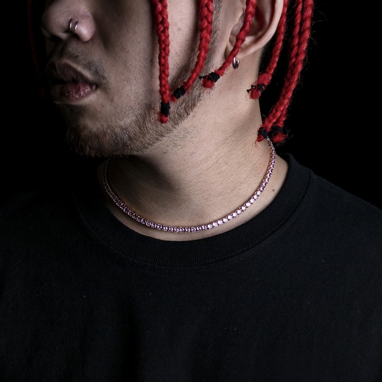 3-6mm粉色玫瑰金單排鑽網球鍊