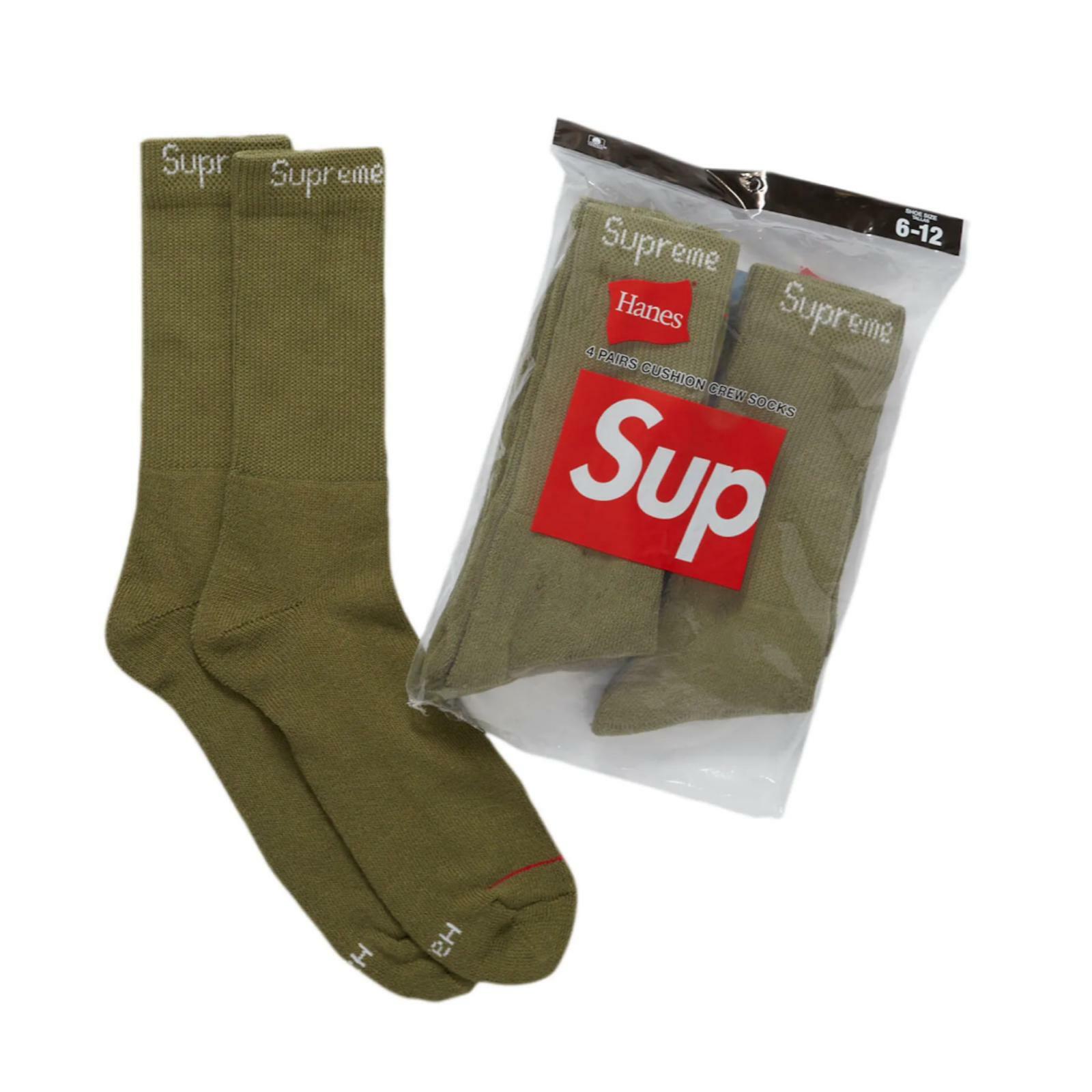 【新品未使用】Supreme Hanes Crew Socks pink x2 Supreme X Hanes Socks Pink