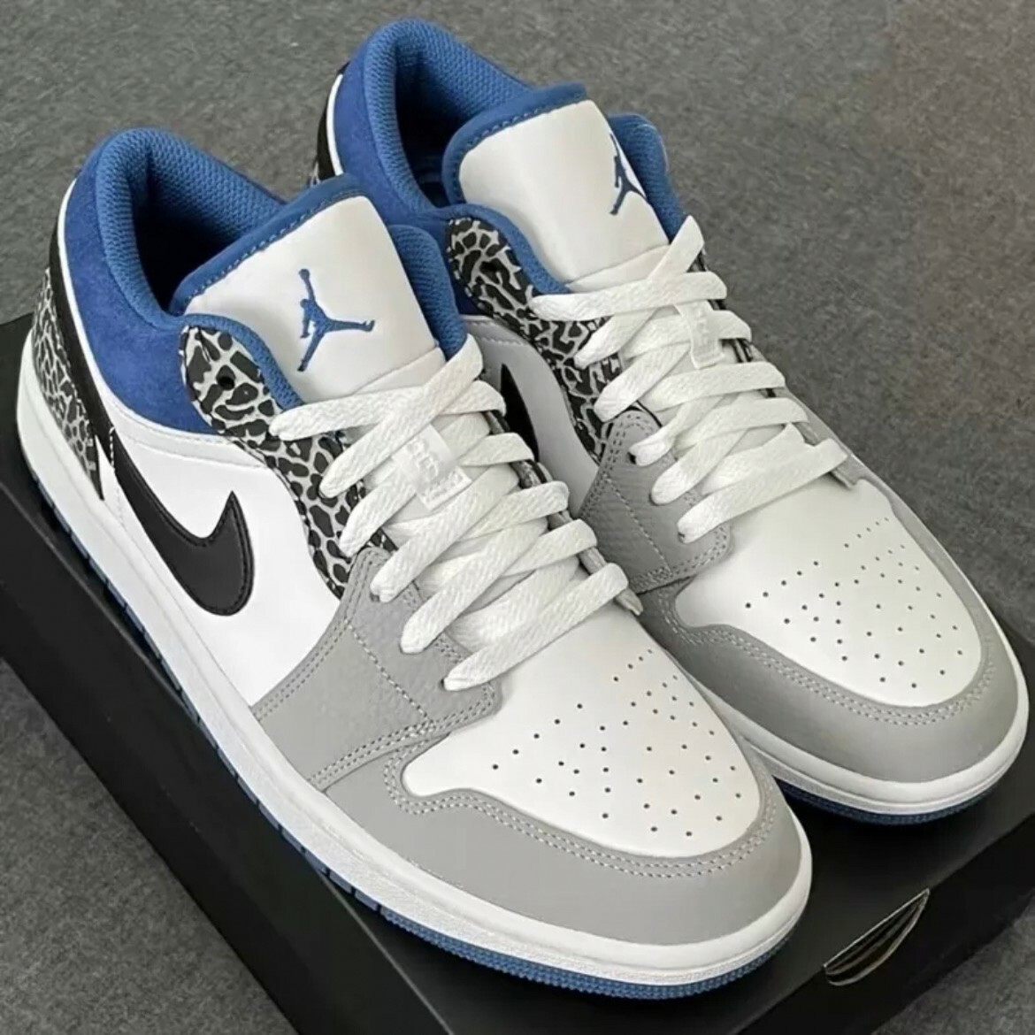 Nike Air Jordan 1 Low SE True Blue 煙灰 白藍 爆裂紋 DM1199-140