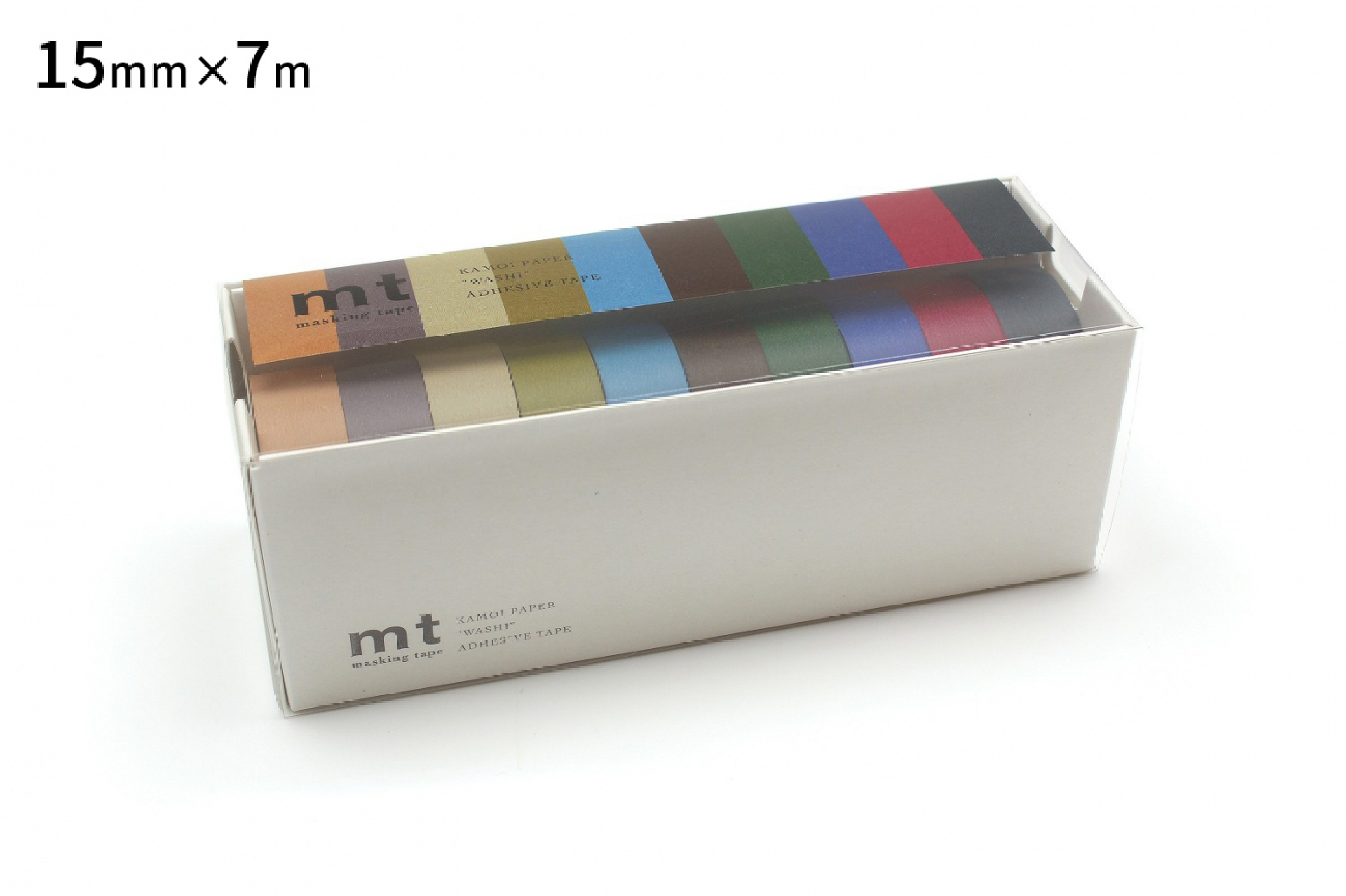 日本mt．10色紙膠帶套組 15mm*7m 暗色組