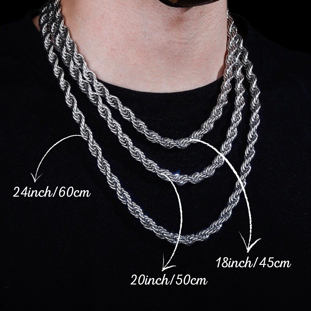 8mm寬316L醫療鋼麻花鍊