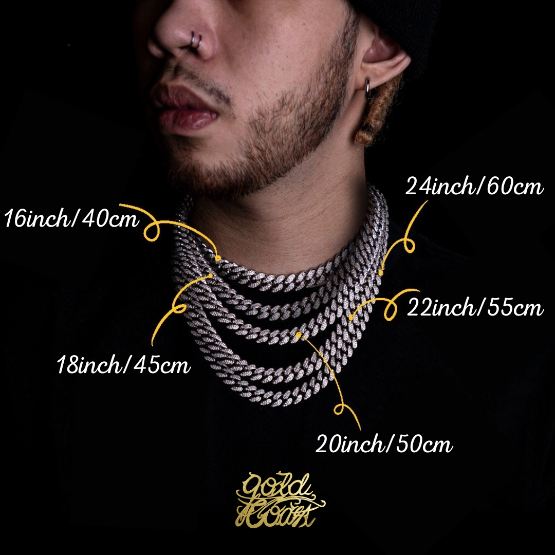 12mm滿鑲彈簧扣邁阿密古巴鍊