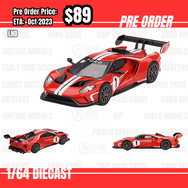 PO-$89 * Mini GT * 1:64 #603 Ford GT MK II #013 Rosso Alpha LHD [04/07]