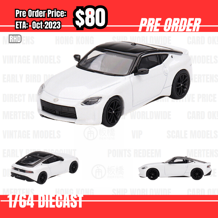 PO-$80 * Mini GT * 1:64 #598 Nissan Fairlady Z Version ST 2023 Everest White RHD [04/07]