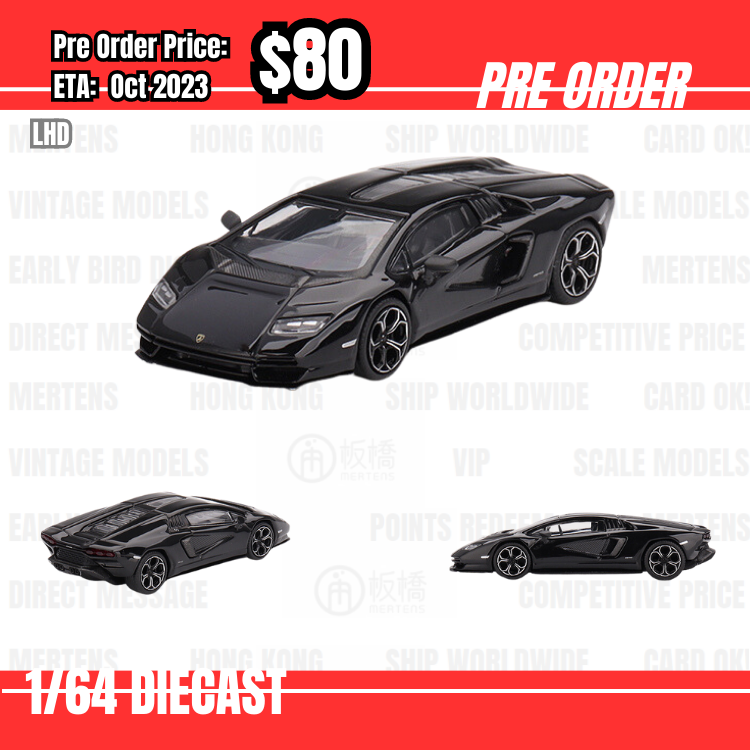 PO-$80 * Mini GT * 1:64 #607 Lamborghini Countach LPI 800-4  Nero Maia LHD [04/07]