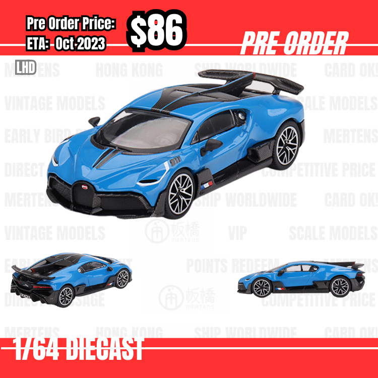 PO-$86 * Mini GT * 1:64 #601 Bugatti Divo Blu Bugatti LHD [04/07]