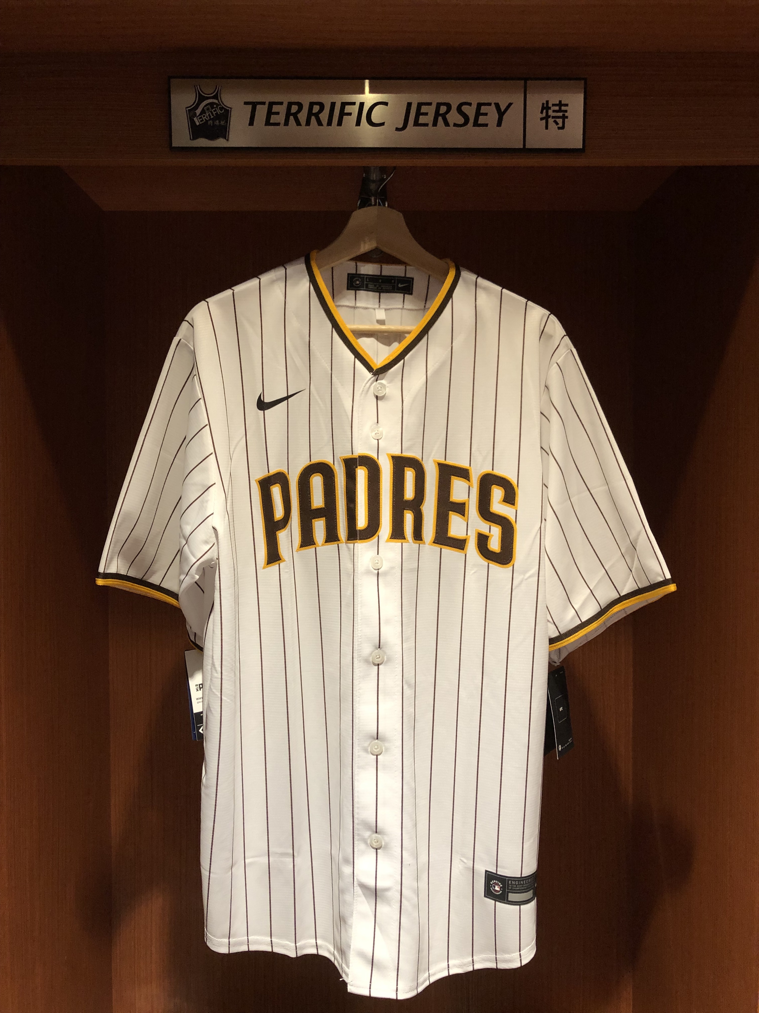MLB球衣 Fernando Tatis Jr. 聖地牙哥教士白條紋 Nike Replica Player Name Jersey 球迷版 熱轉印 全新