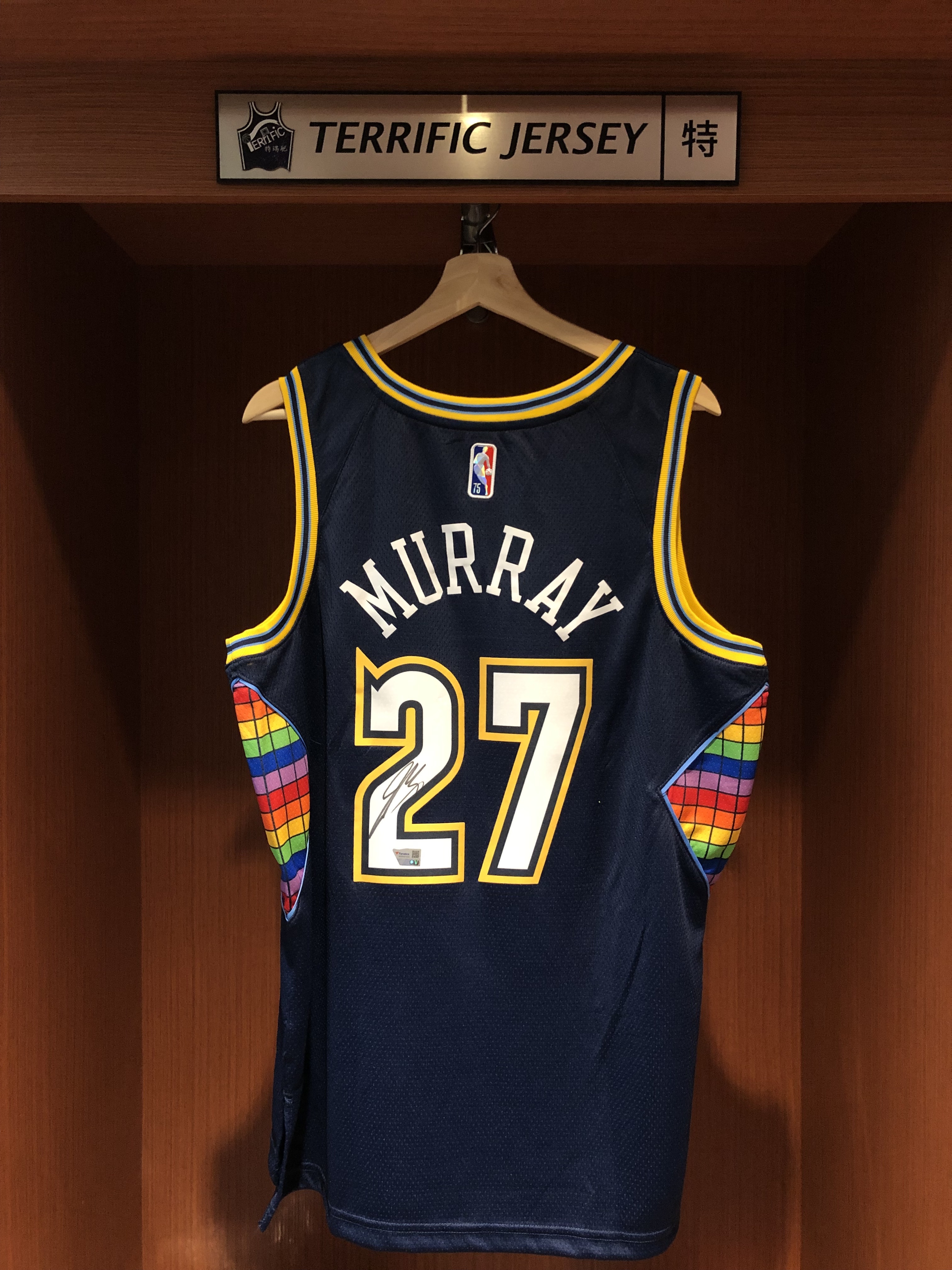 NBA球衣 親簽含認證  Jamal Murray 丹佛金塊城市 75周年 鑽石標 City Nike Swingman 球迷版 熱轉印 Fanatics 官方雷射編號 全新