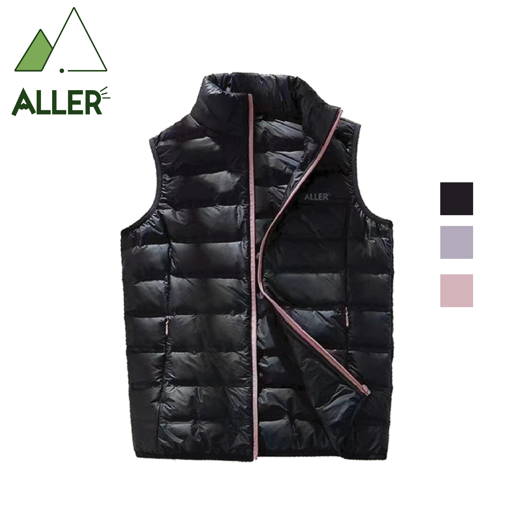 ALLER 輕量防潑水羽絨背心 女款 (3色) 輕量/羽絨/易收納/防風/保暖/出國旅遊/登山健行/遊學 00CKN8868B