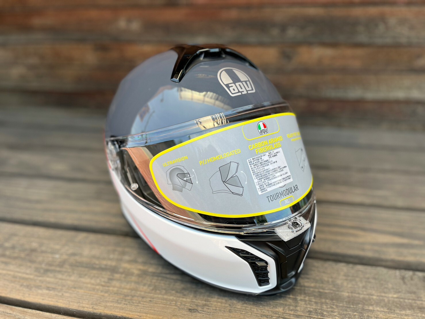 AGV TOURMODULAR 彩繪 BALANCE WHITE/GREY/RED 白灰紅 全罩 可樂帽 可掀式安全帽