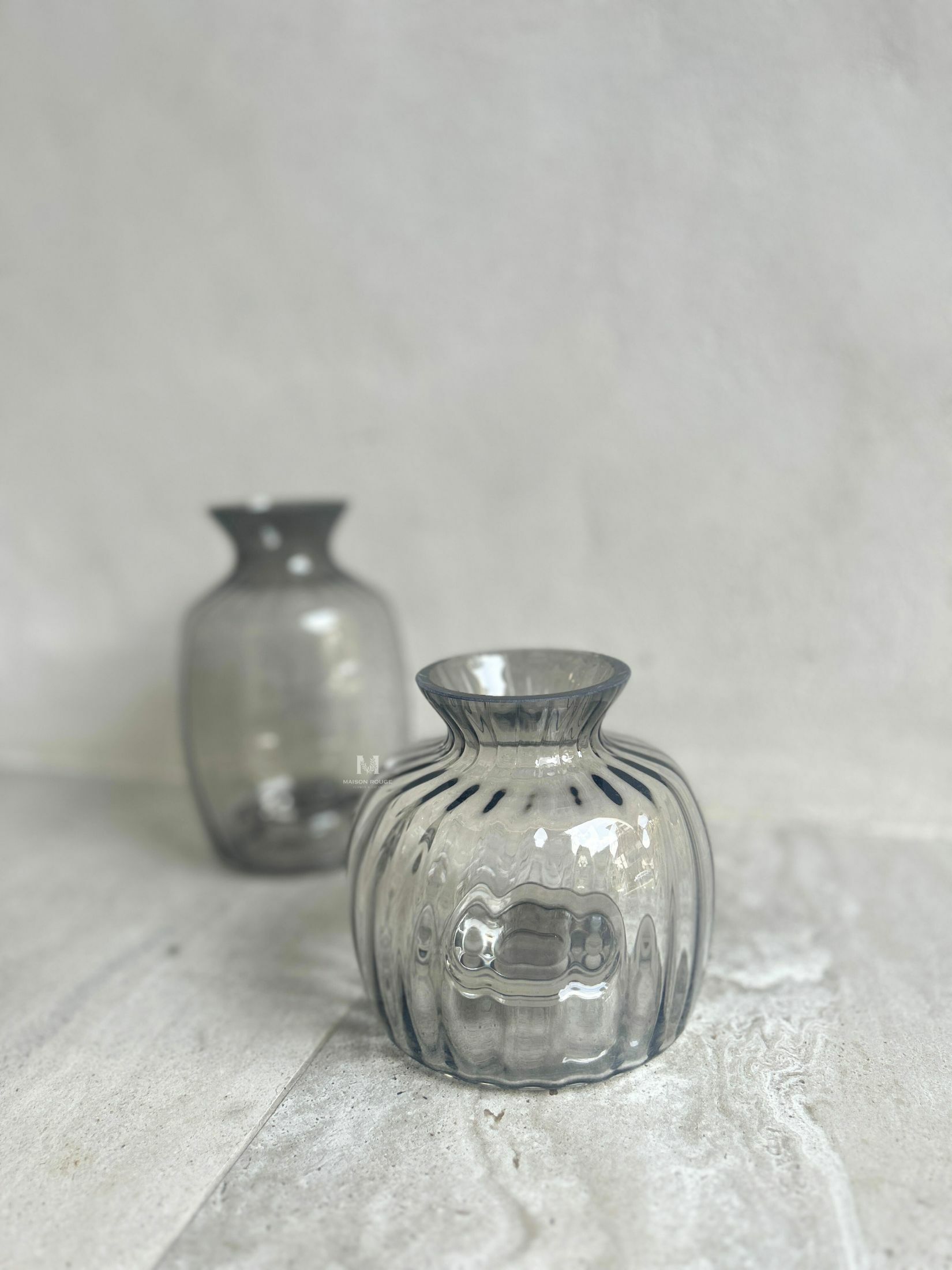 質感選物・豎紋歐式透明花瓶