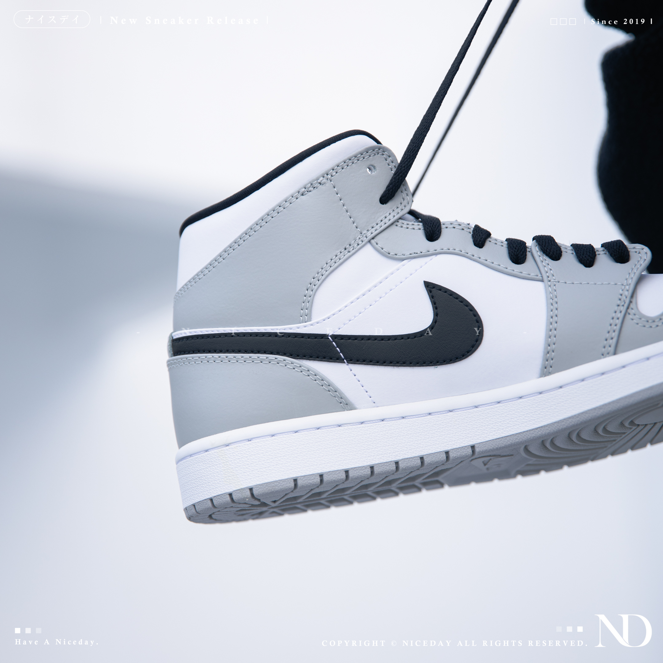 NICEDAY 代購Nike Air Jordan 1 Mid 煙灰灰白高筒554724-092