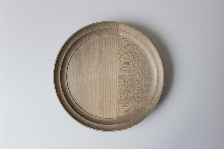 +g IFUJI-Rim tray S gray vegetable dye