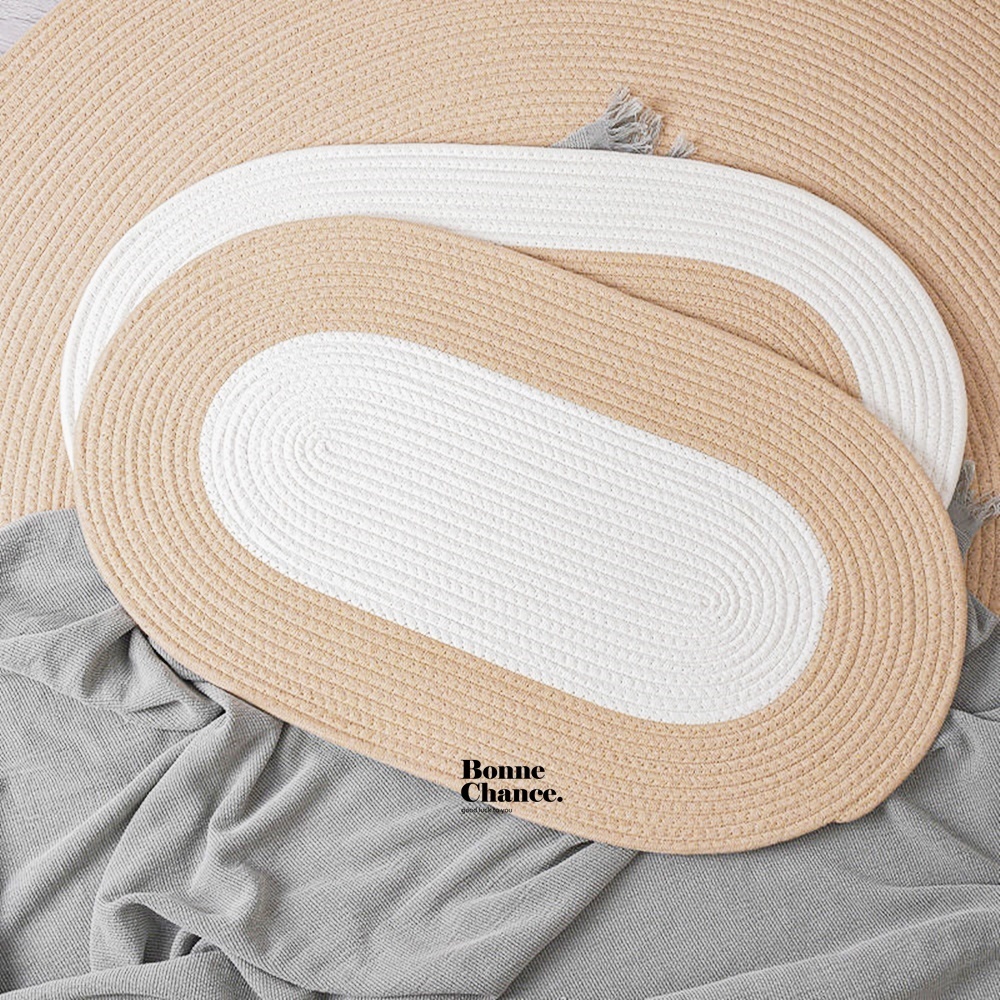 北歐橢圓編織地毯 四色