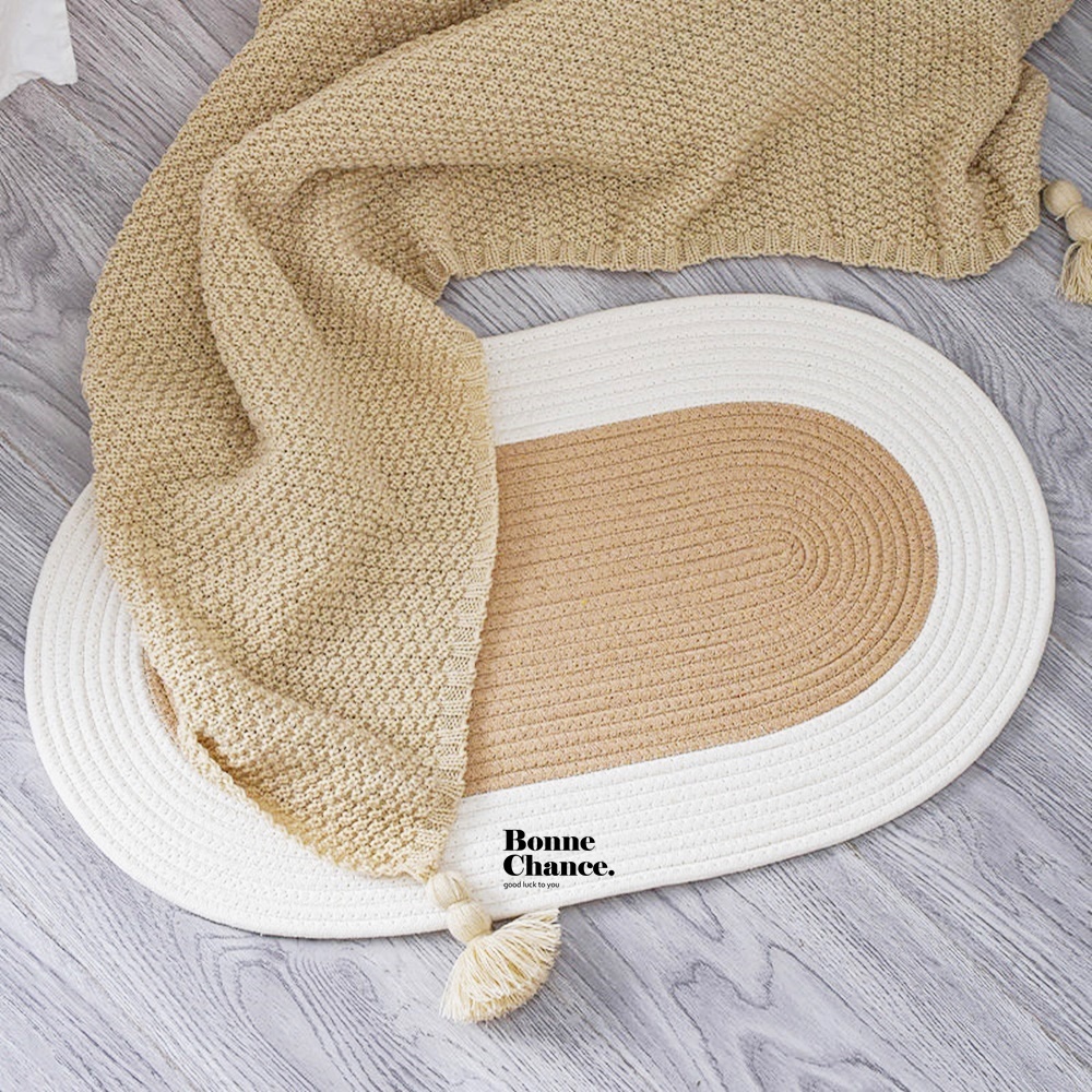 北歐橢圓編織地毯 四色