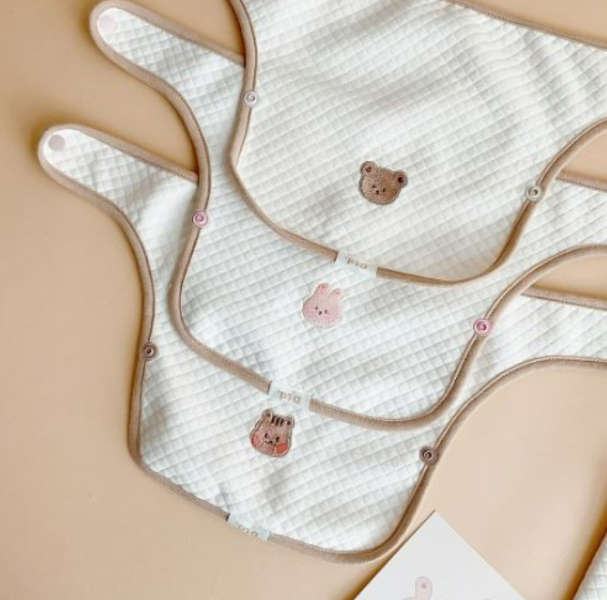 Dot to Dot 動物大團圓有機棉系列-肩部咬咬巾加胸前口水巾set