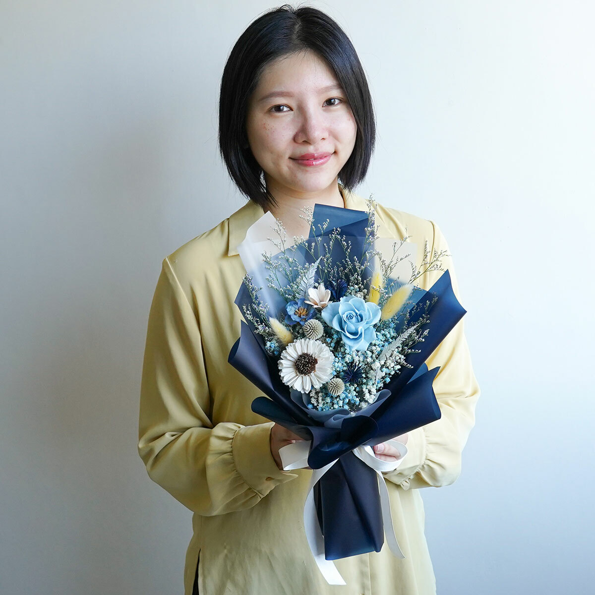 向日葵花束推薦台北,藍色系向日葵花禮,台北畢業花束,向日葵花束,父親節花束推薦台北